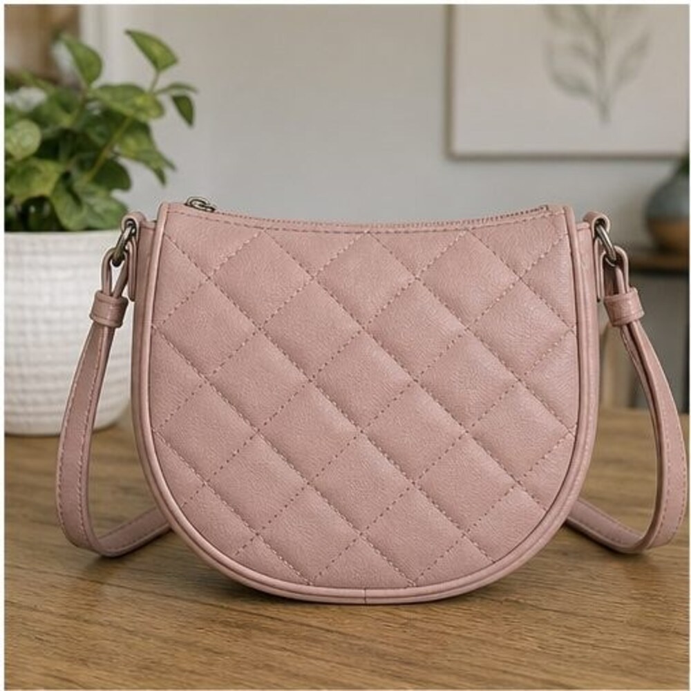 Blush Quilted Crossbody Bag